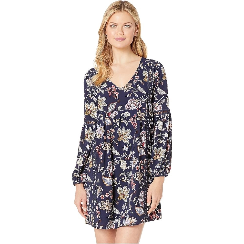 Wrangler Floral Long Sleeve Dress - Navy View 5